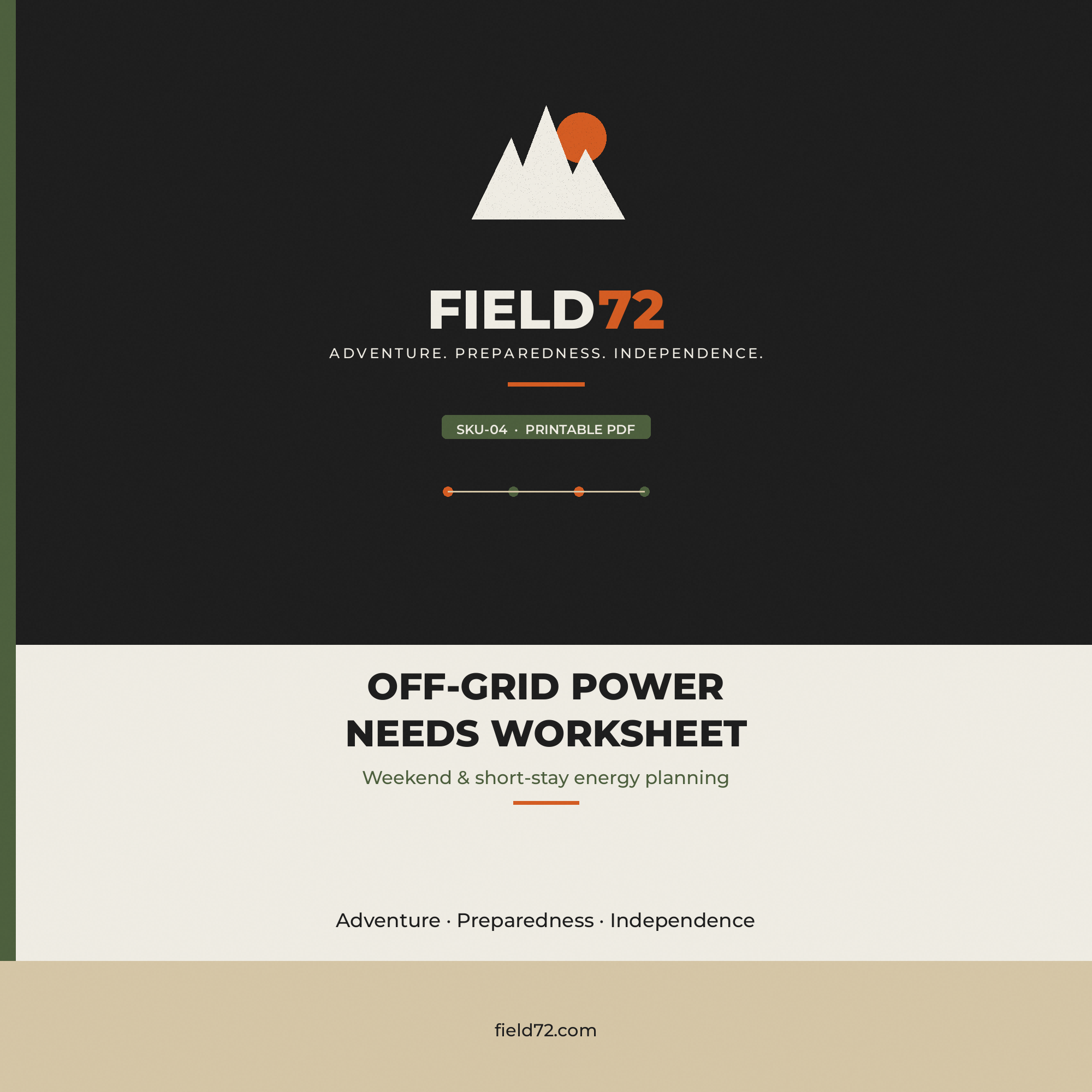 Off-Grid Power Needs Worksheet cover