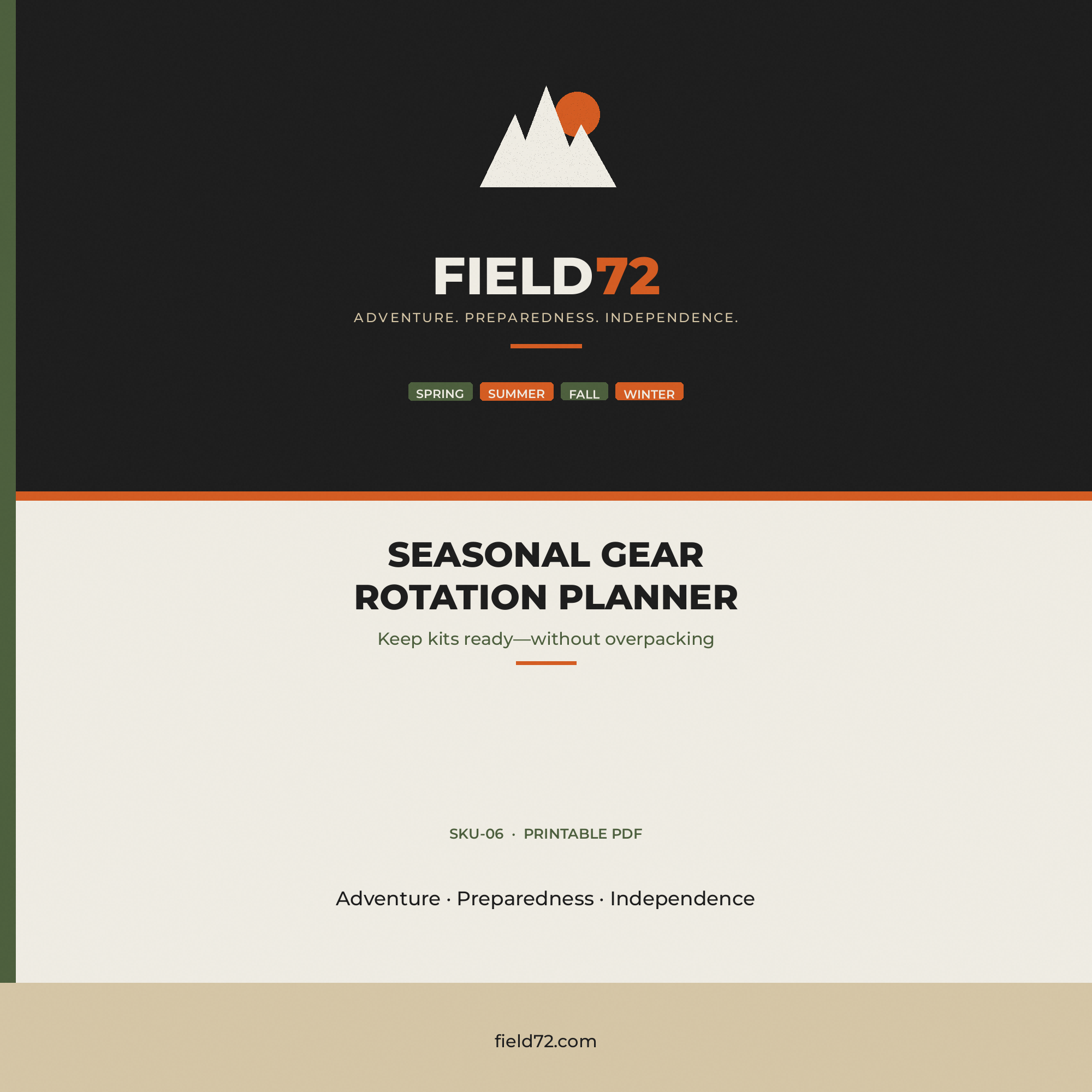 Seasonal Gear Rotation Planner cover