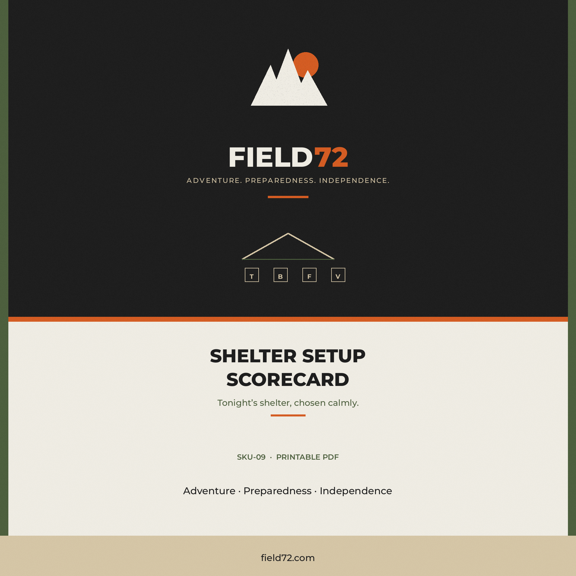 Shelter Setup Scorecard cover